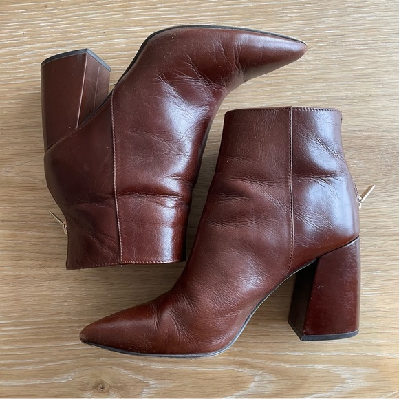 Vince Camuto Brown Leather Ankle Booties - Picture 1 of 6
